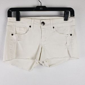 Reign Junior's Size 3 Cutoff Jean Shorts White Frayed Distressed Denim‎